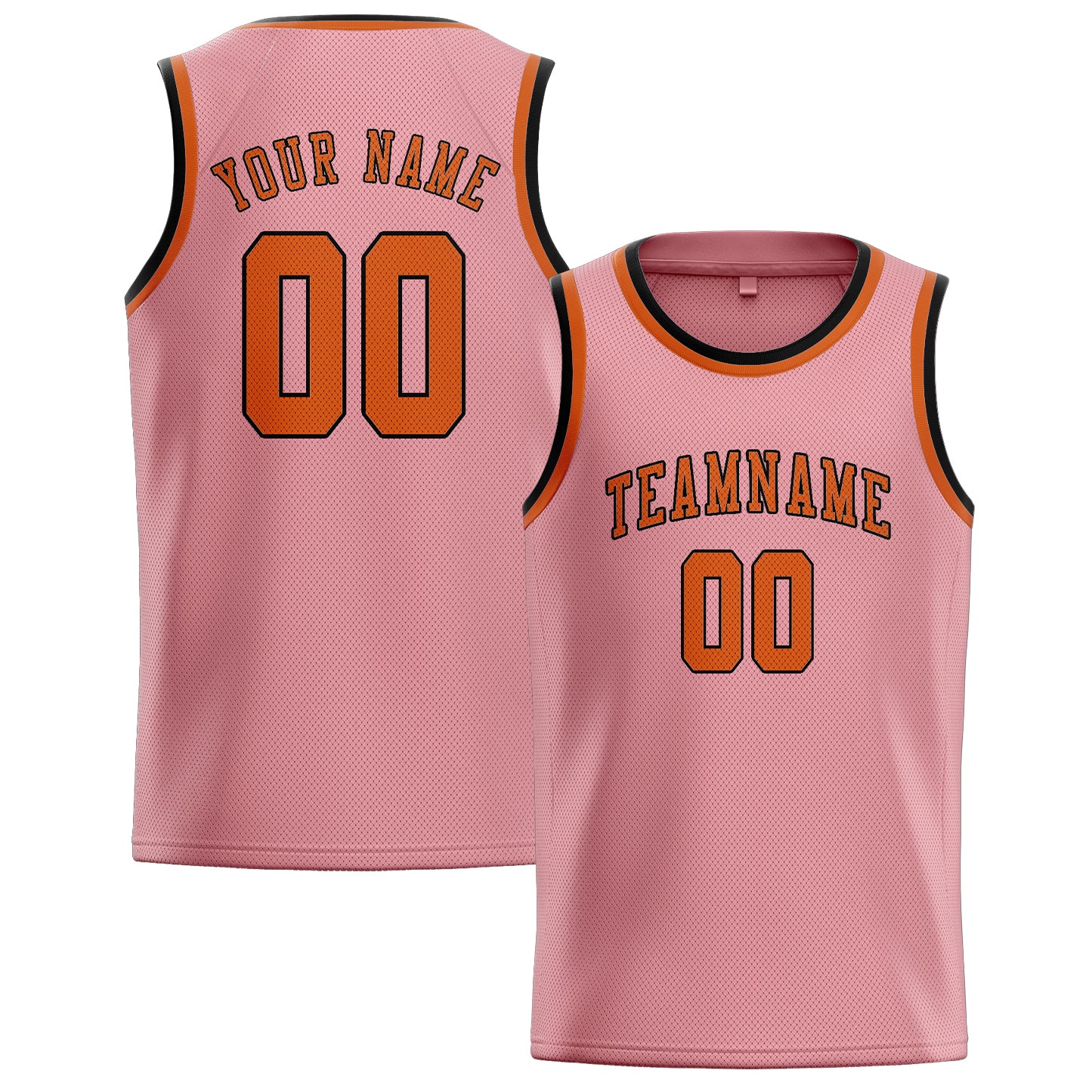 Maillot de basketball personnalisé rose clair et orange