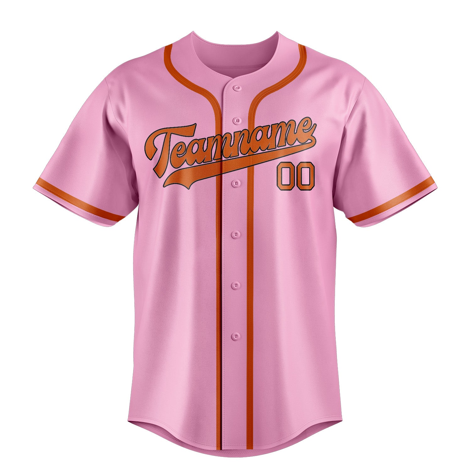 Maillot de baseball personnalisé rose clair et orange