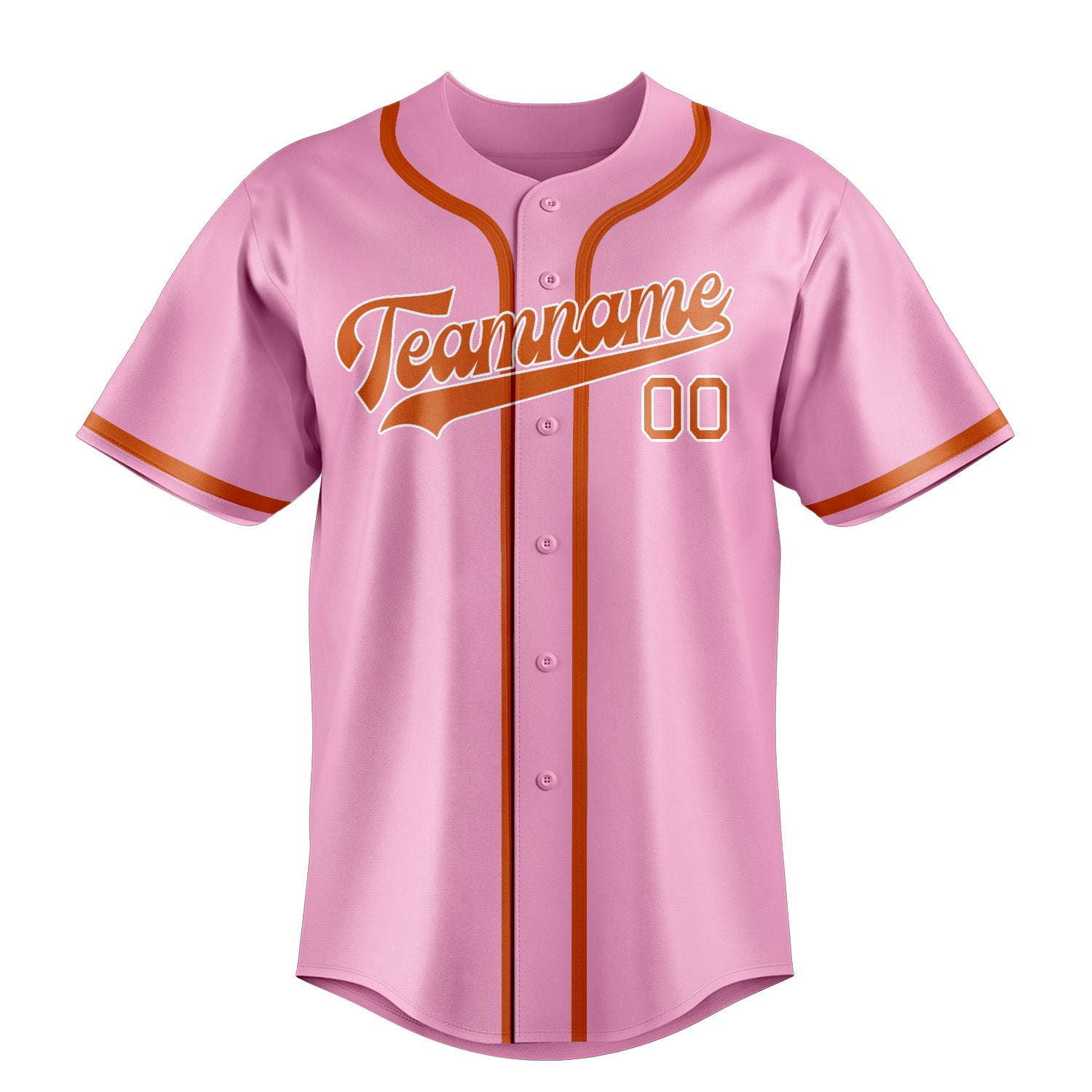 Maillot de baseball personnalisé rose clair et orange