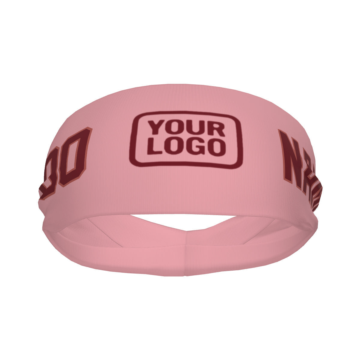 Bandeau de sport personnalisé rose clair et rouge cramoisi