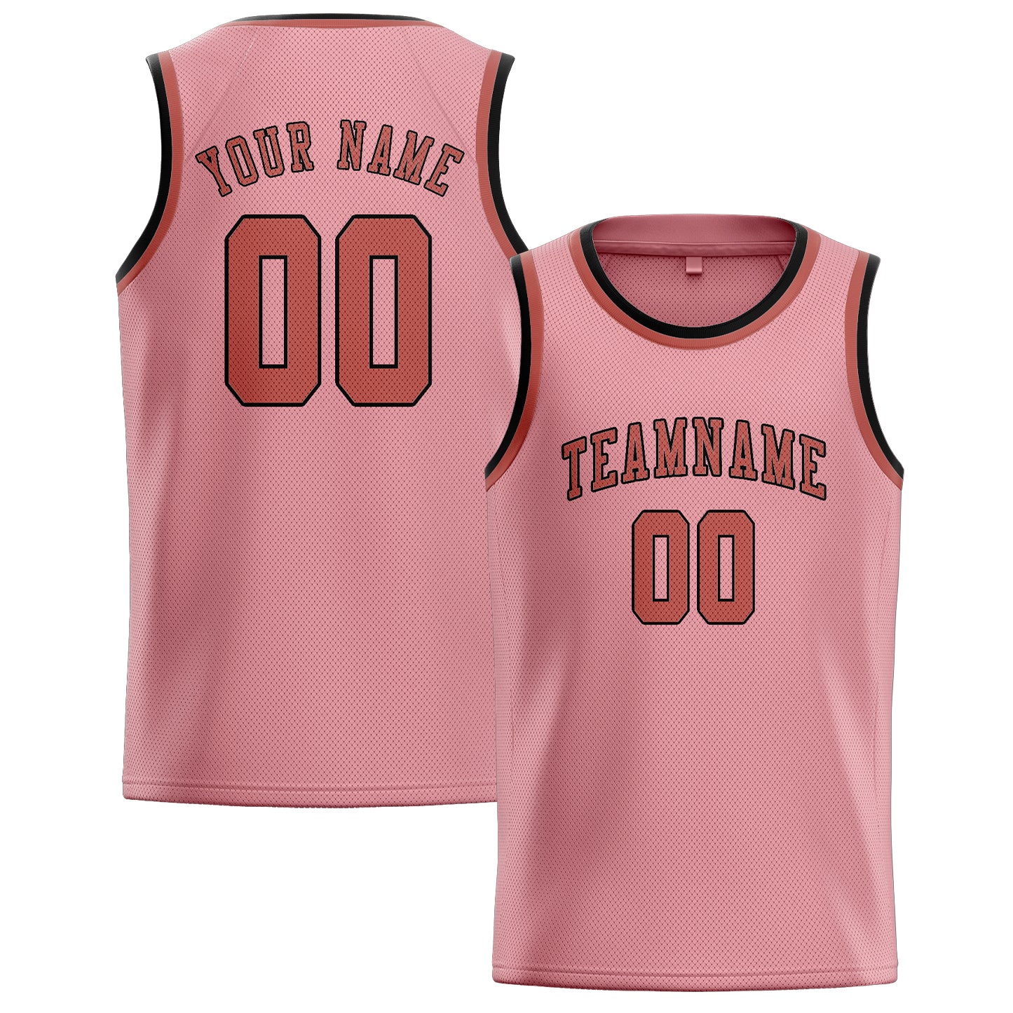 Maillot de basketball personnalisé rose clair et cuivre rose