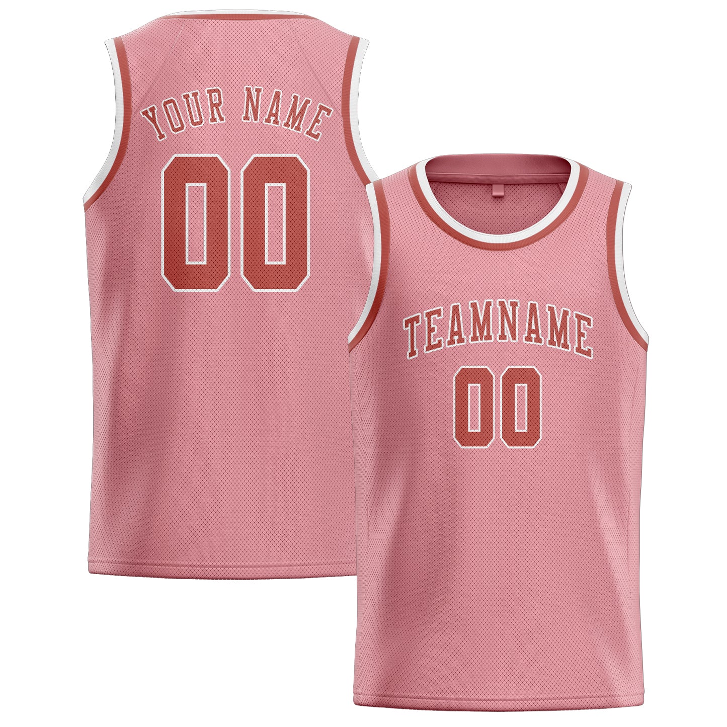 Maillot de basketball personnalisé rose clair et cuivre rose