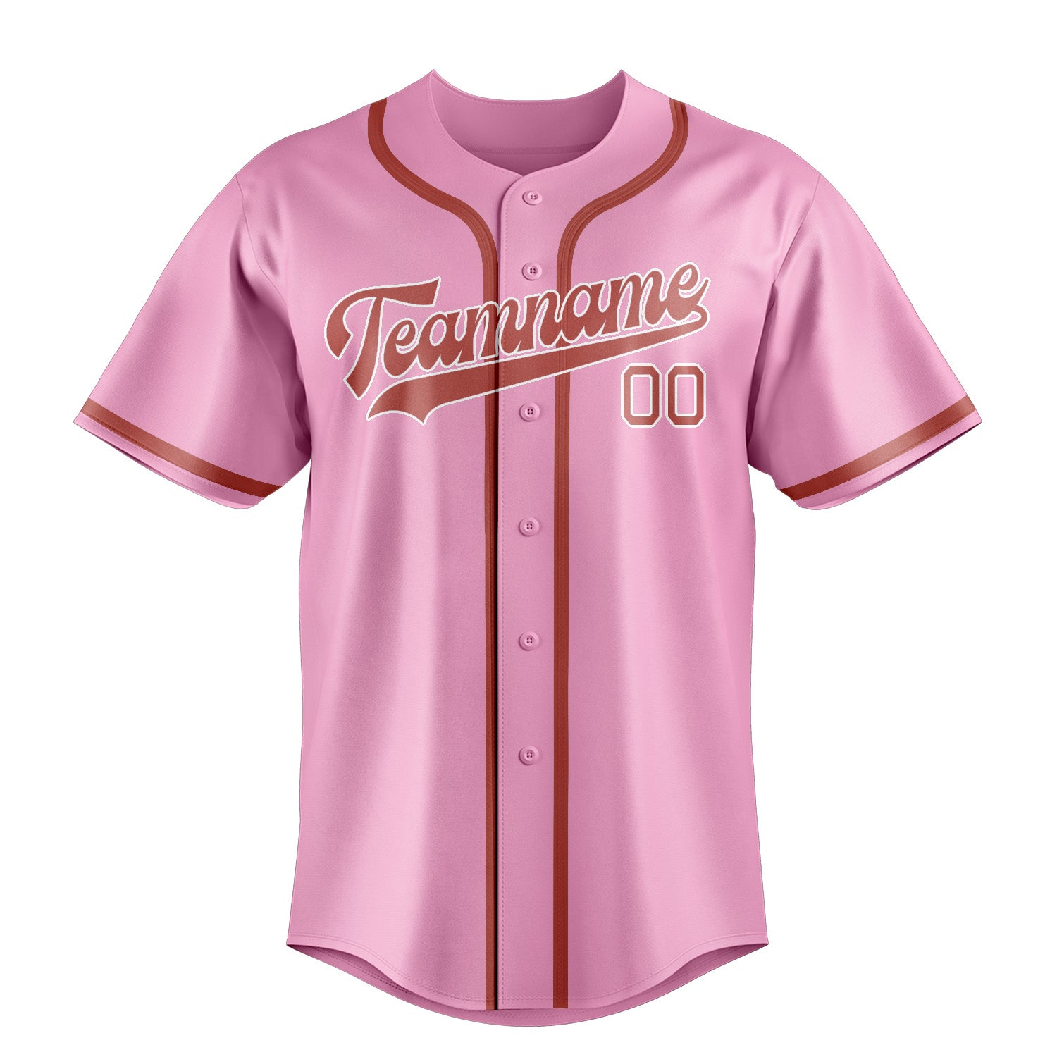 Maillot de baseball personnalisé rose clair et cuivre rose