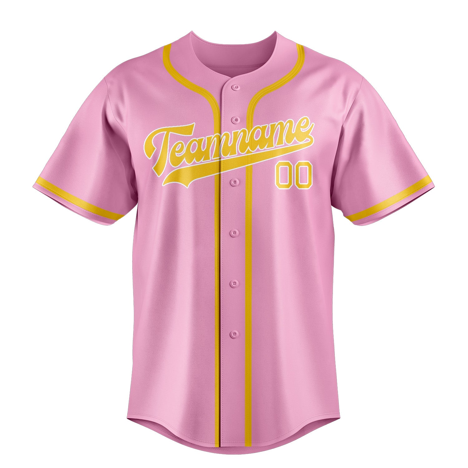 Maillot de baseball personnalisé rose clair et or