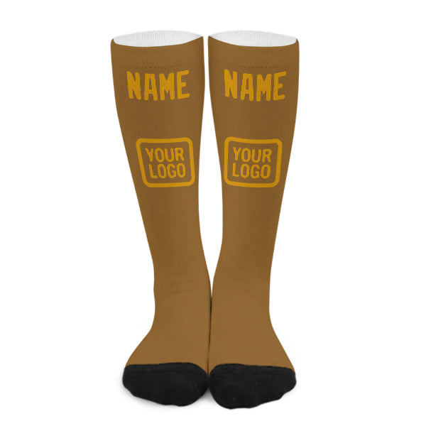 Chaussettes hautes kaki jaune personnalisées