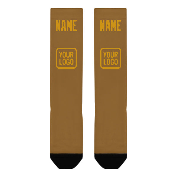 Chaussettes hautes kaki jaune personnalisées