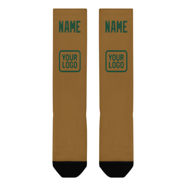 Chaussettes hautes kaki personnalisées