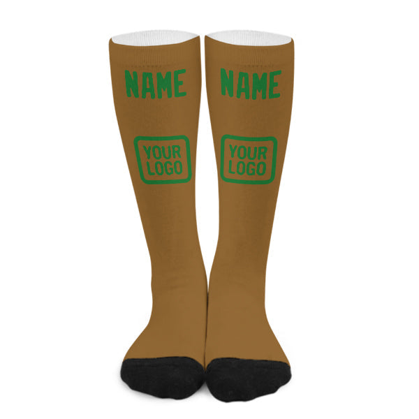 Chaussettes hautes kaki vert émeraude personnalisées