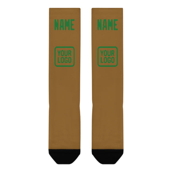 Chaussettes hautes kaki vert émeraude personnalisées