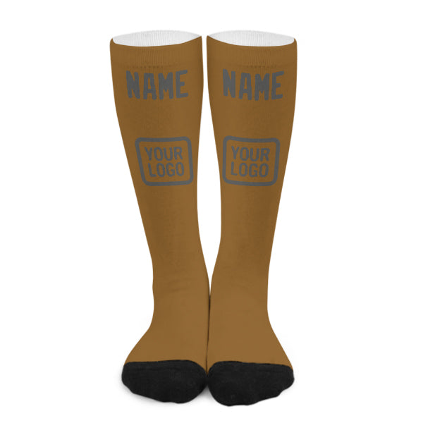 Chaussettes hautes kaki gris foncé personnalisées