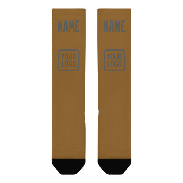 Chaussettes hautes kaki gris foncé personnalisées