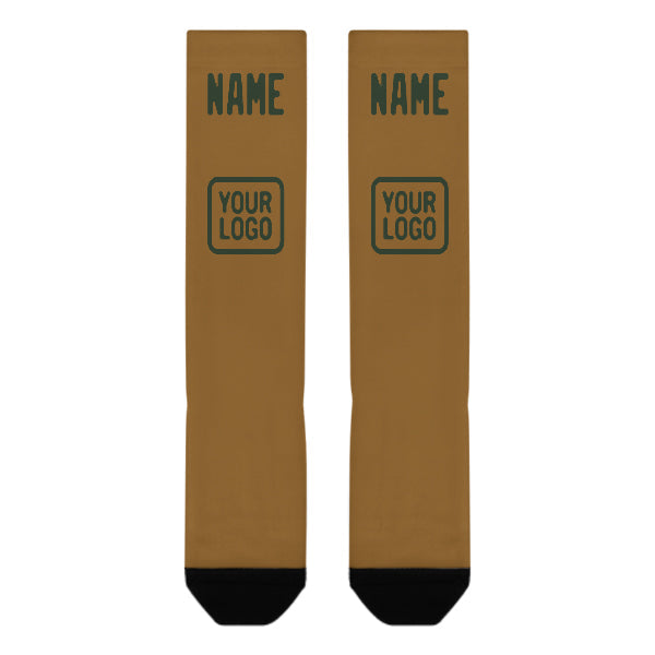 Chaussettes hautes kaki vert foncé personnalisées