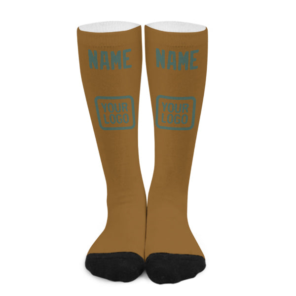 Chaussettes hautes personnalisées kaki, bleu et vert