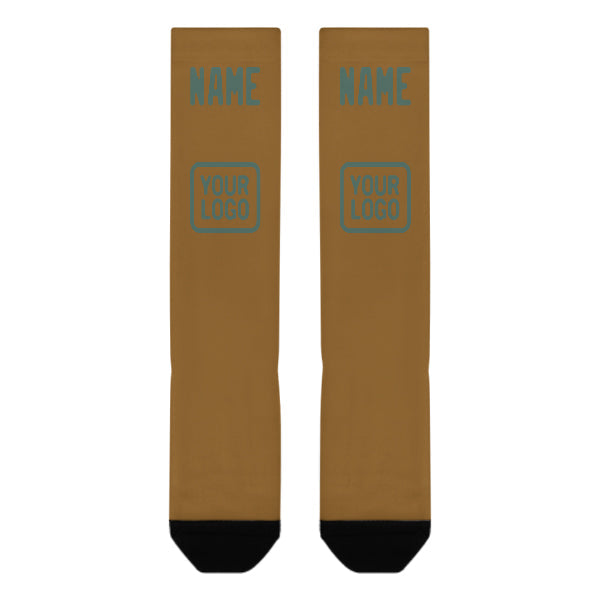 Chaussettes hautes personnalisées kaki, bleu et vert