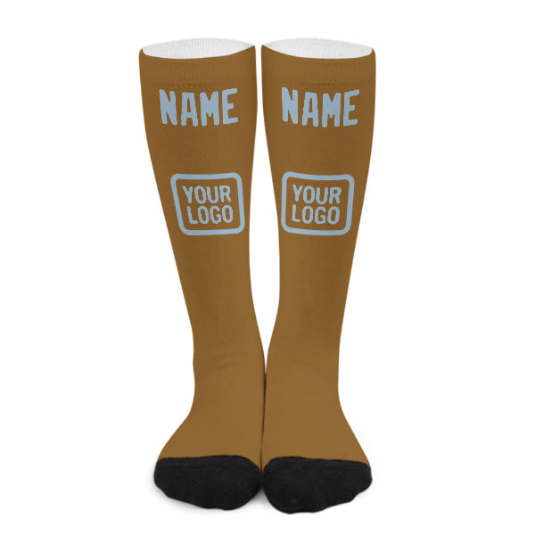 Chaussettes hautes kaki bleu clair personnalisées