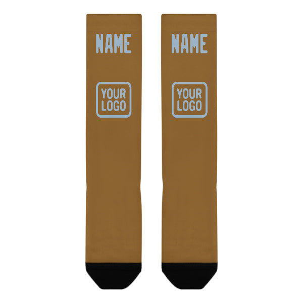 Chaussettes hautes kaki bleu clair personnalisées
