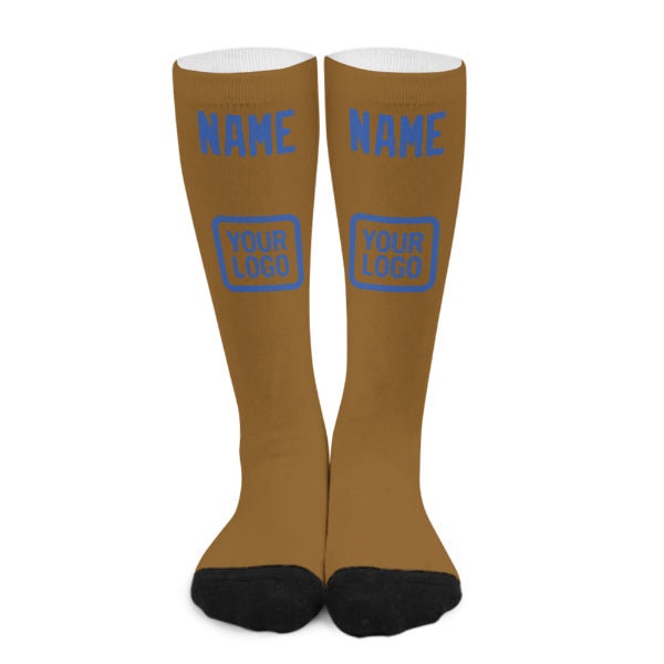 Chaussettes hautes kaki bleu ciel personnalisées