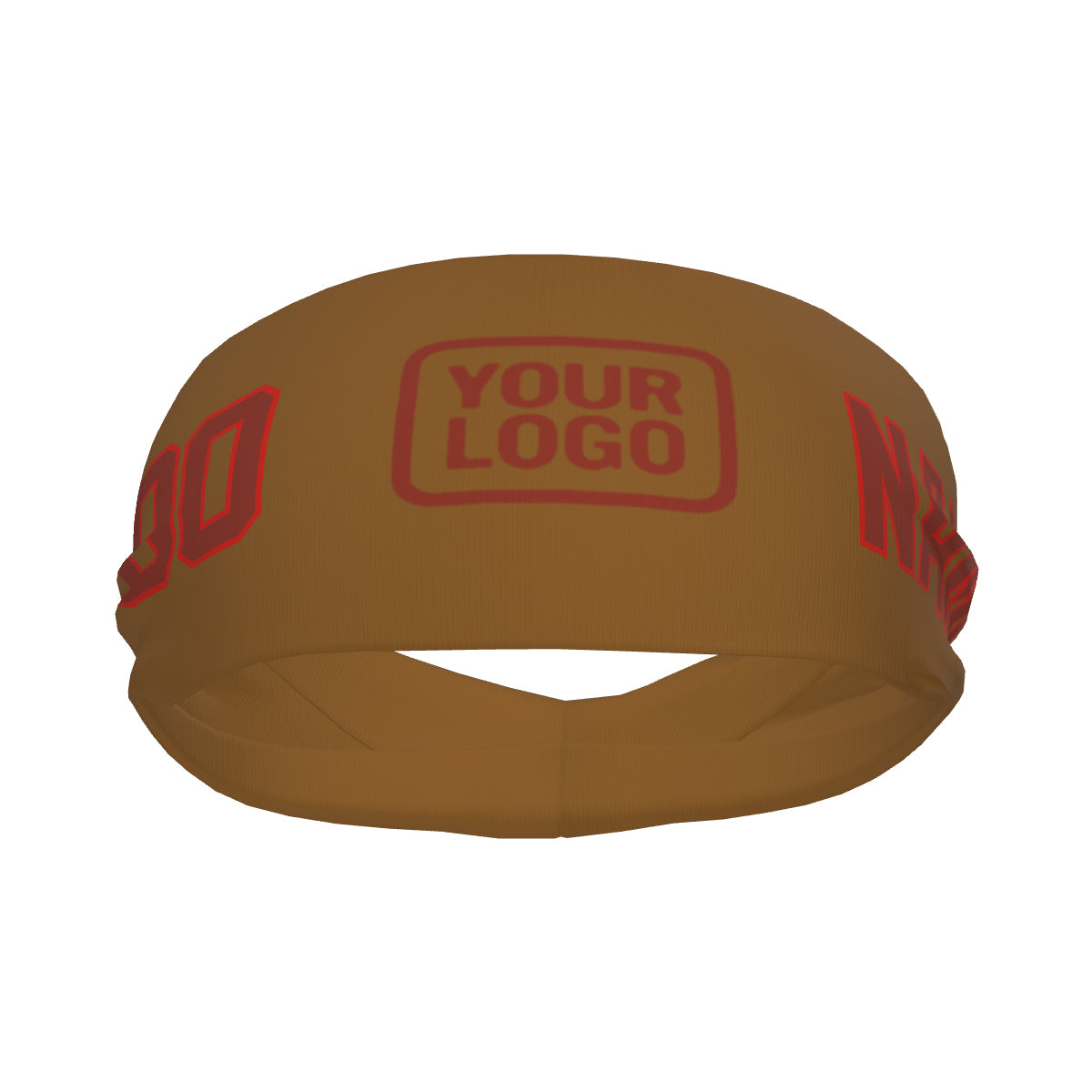 Bandeau de sport personnalisé kaki et rouge corail