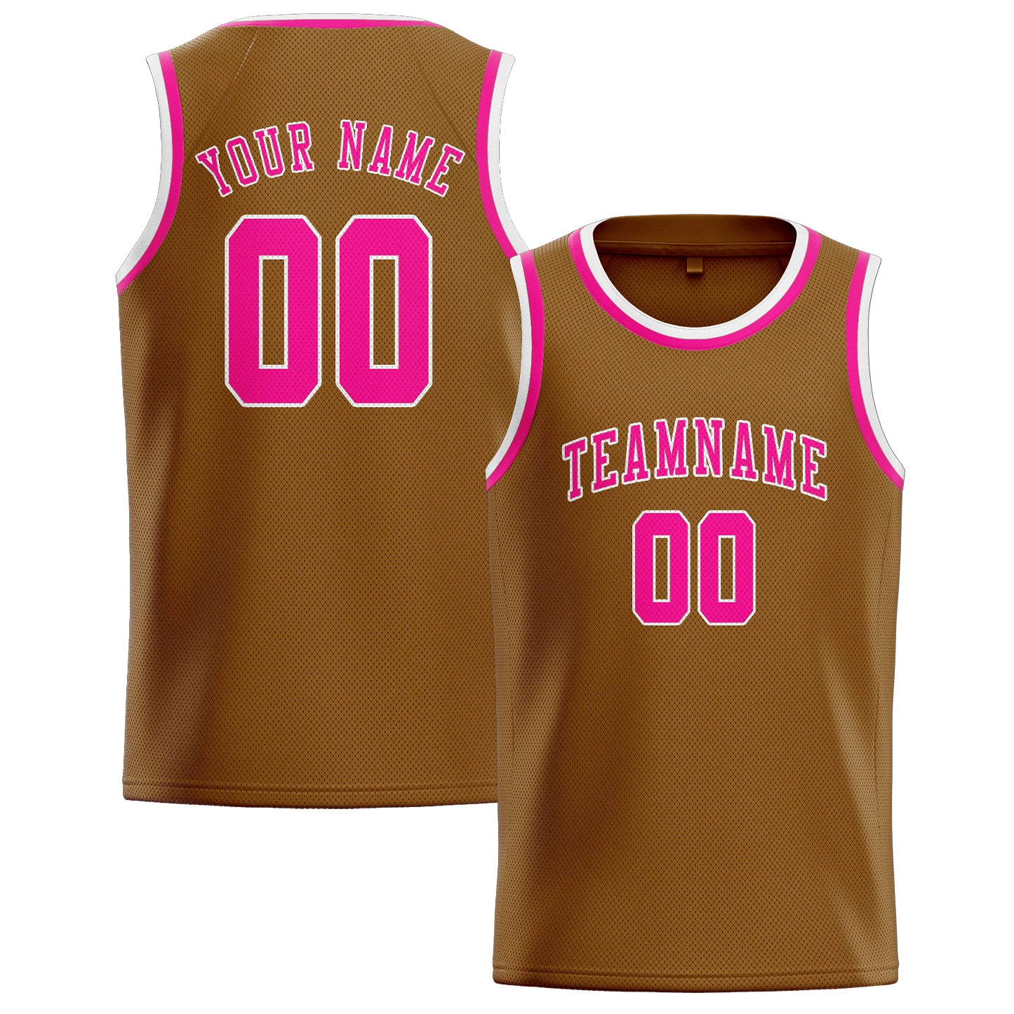 Maillot de basketball kaki rose personnalisé