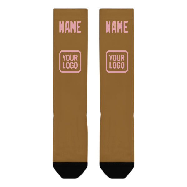 Chaussettes hautes kaki rose clair personnalisées