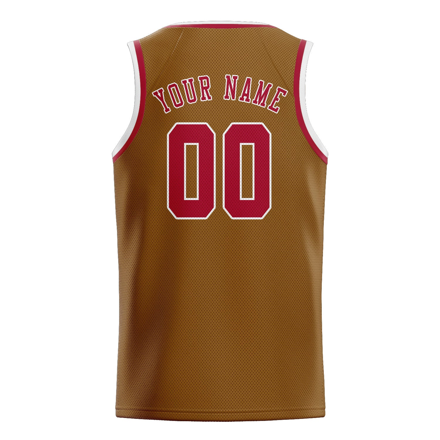 Maillot de basketball kaki rouge personnalisé