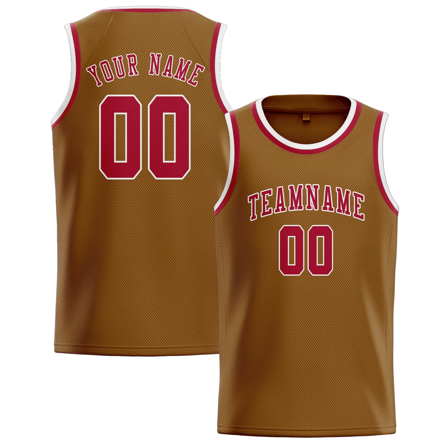 Maillot de basketball kaki rouge personnalisé