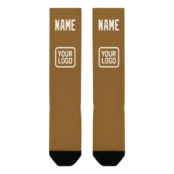 Chaussettes hautes kaki crème personnalisées