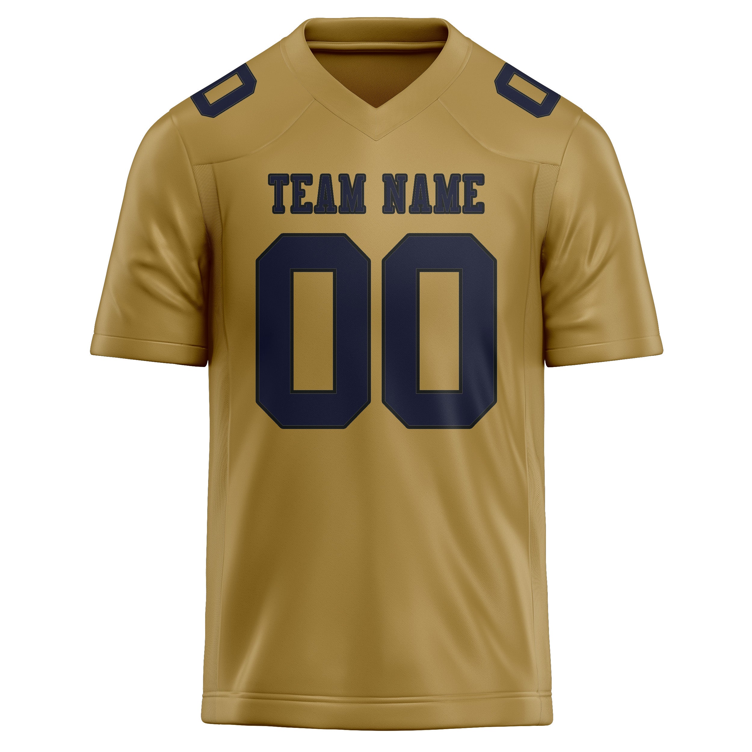 Custom Khaki Navy Football Jersey