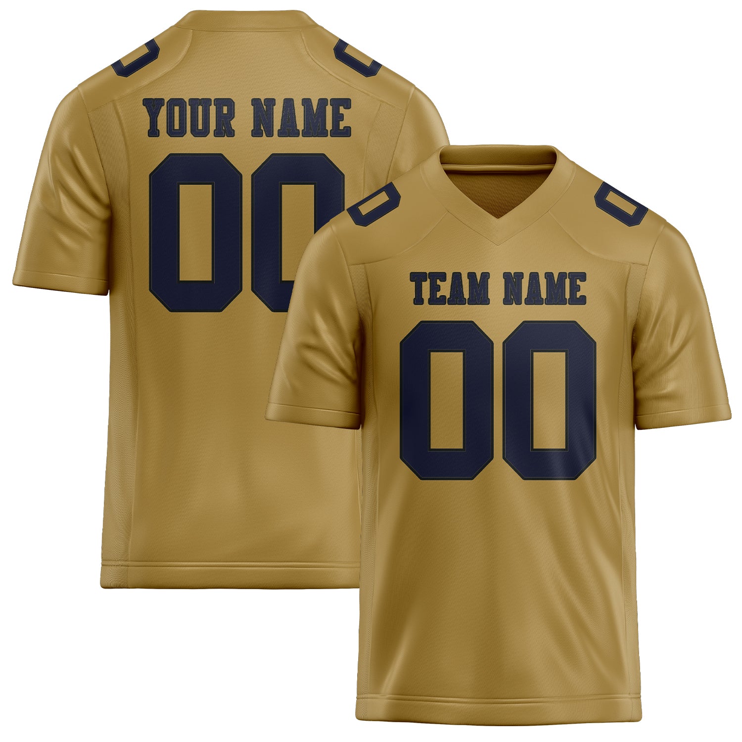 Custom Khaki Navy Football Jersey