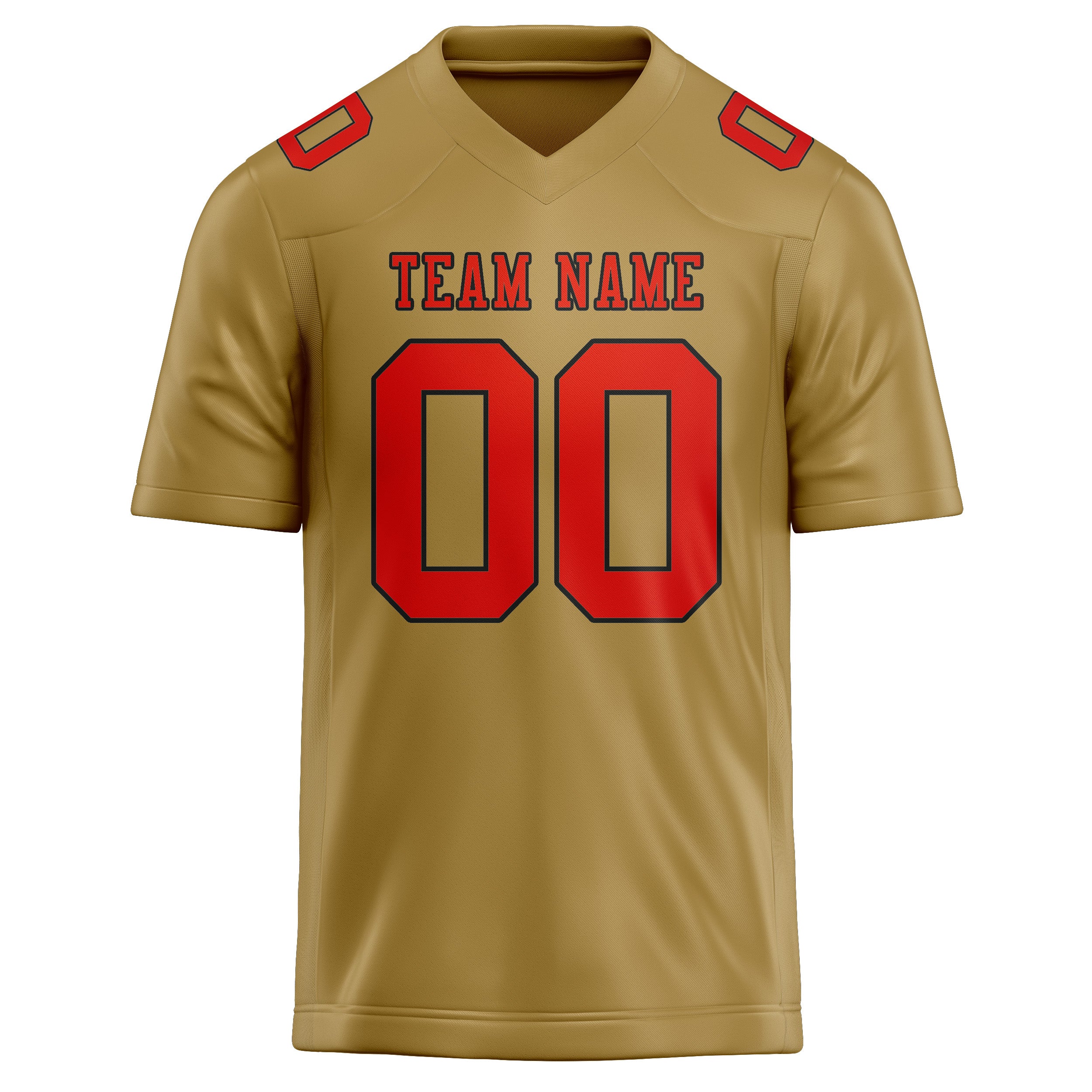 Custom Khaki Orange Red Football Jersey