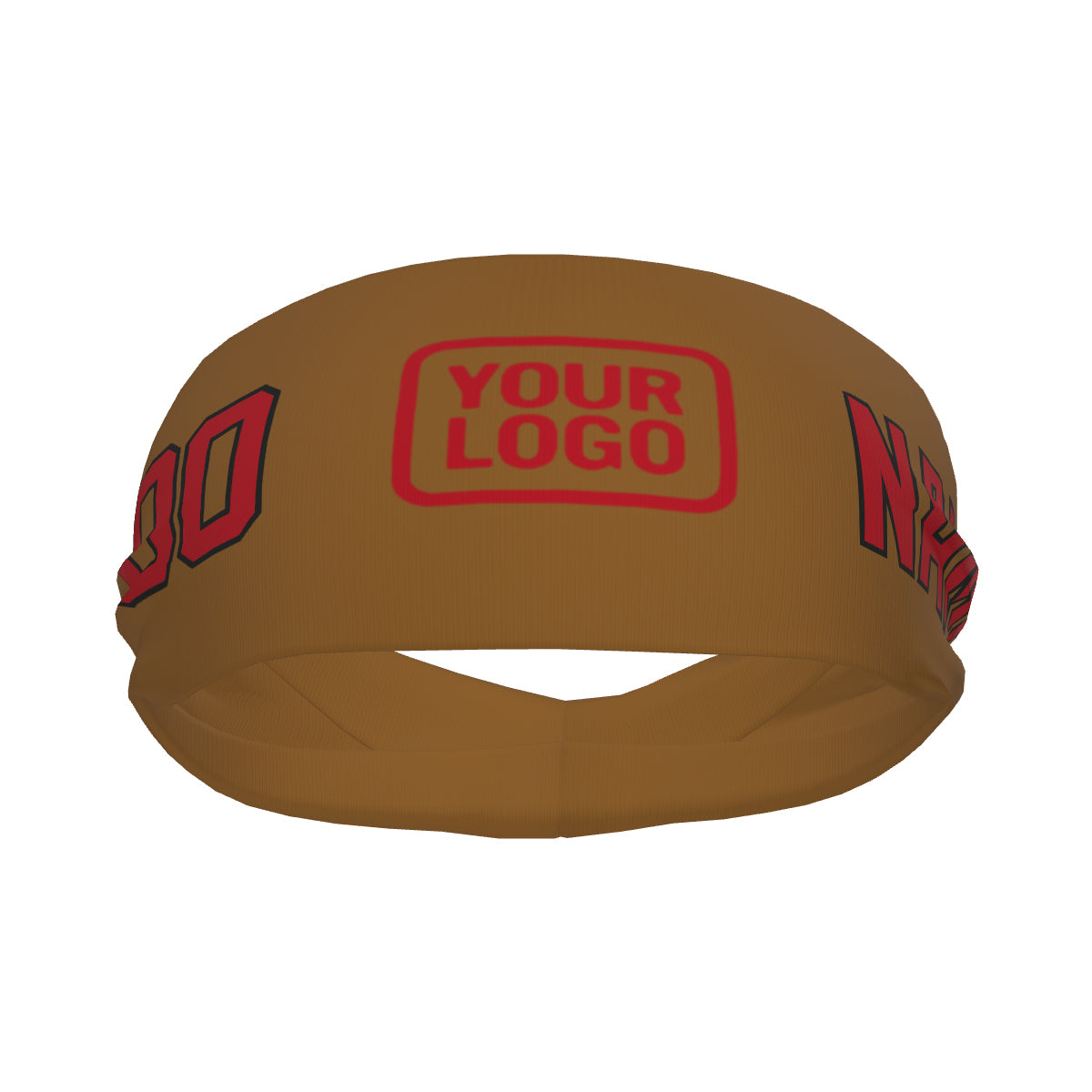 Bandeau de sport kaki rouge personnalisé