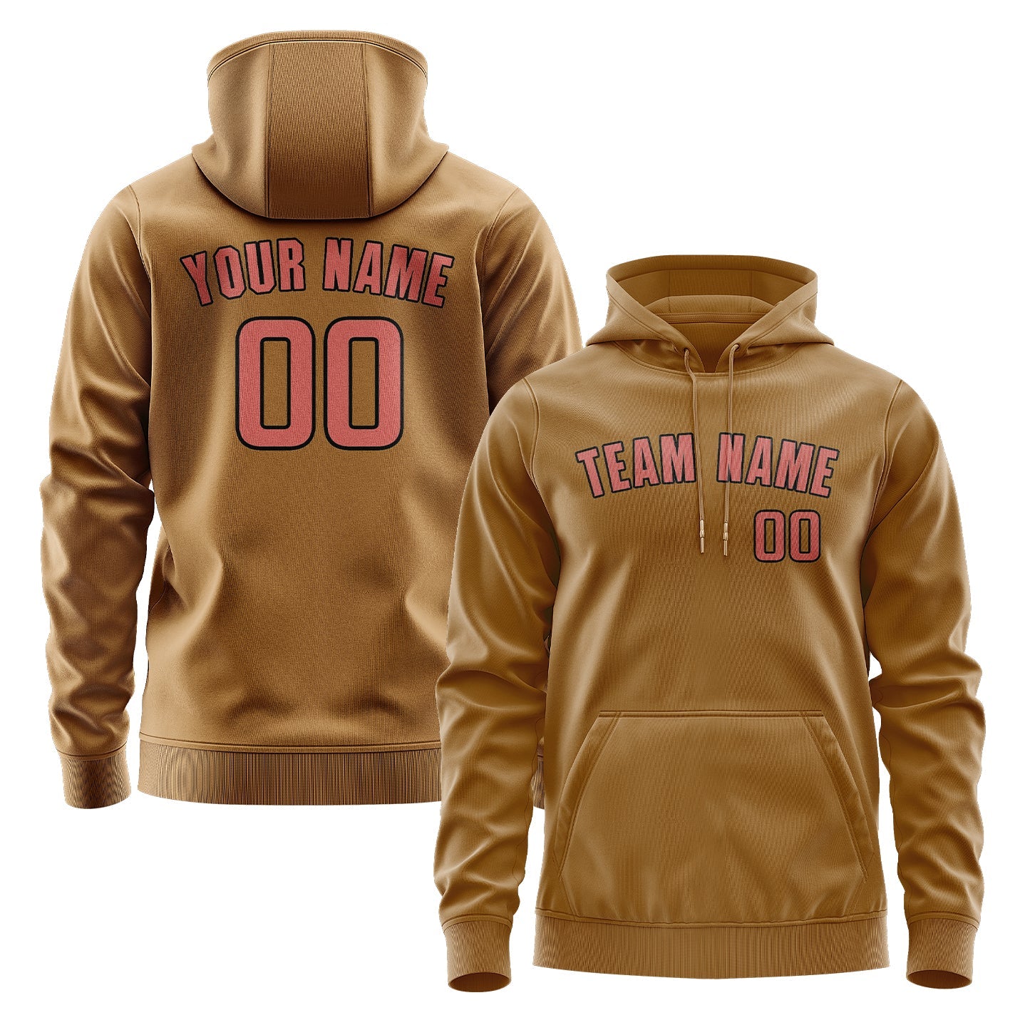 Sweat à capuche kaki personnalisé Copper Rose 