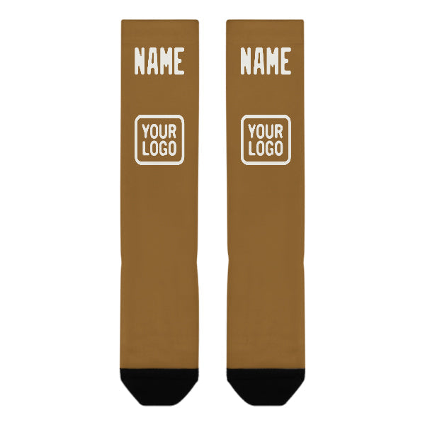 Chaussettes hautes kaki et blanches personnalisées