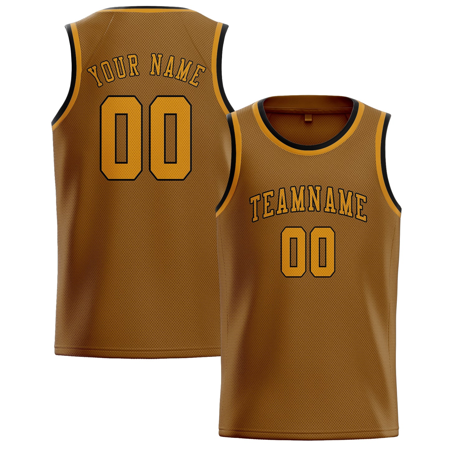 Maillot de basketball personnalisé kaki jaune