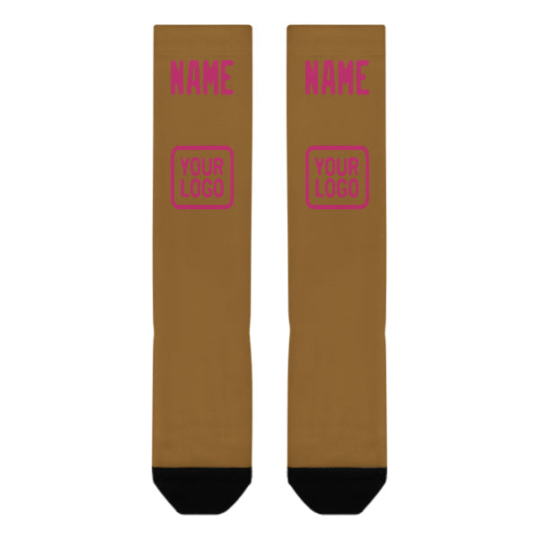 Chaussettes hautes kaki et rose personnalisées