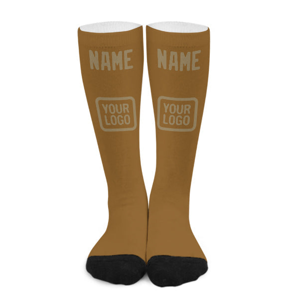 Chaussettes hautes kaki clair personnalisées