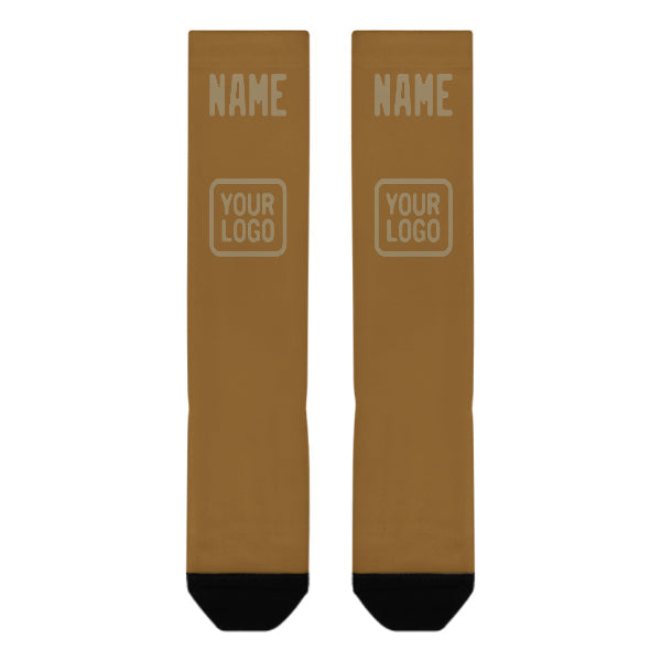 Chaussettes hautes kaki clair personnalisées