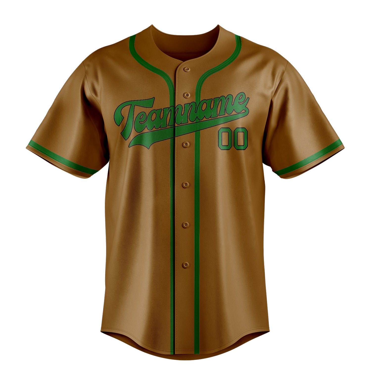 Maillot de baseball personnalisé kaki et vert émeraude