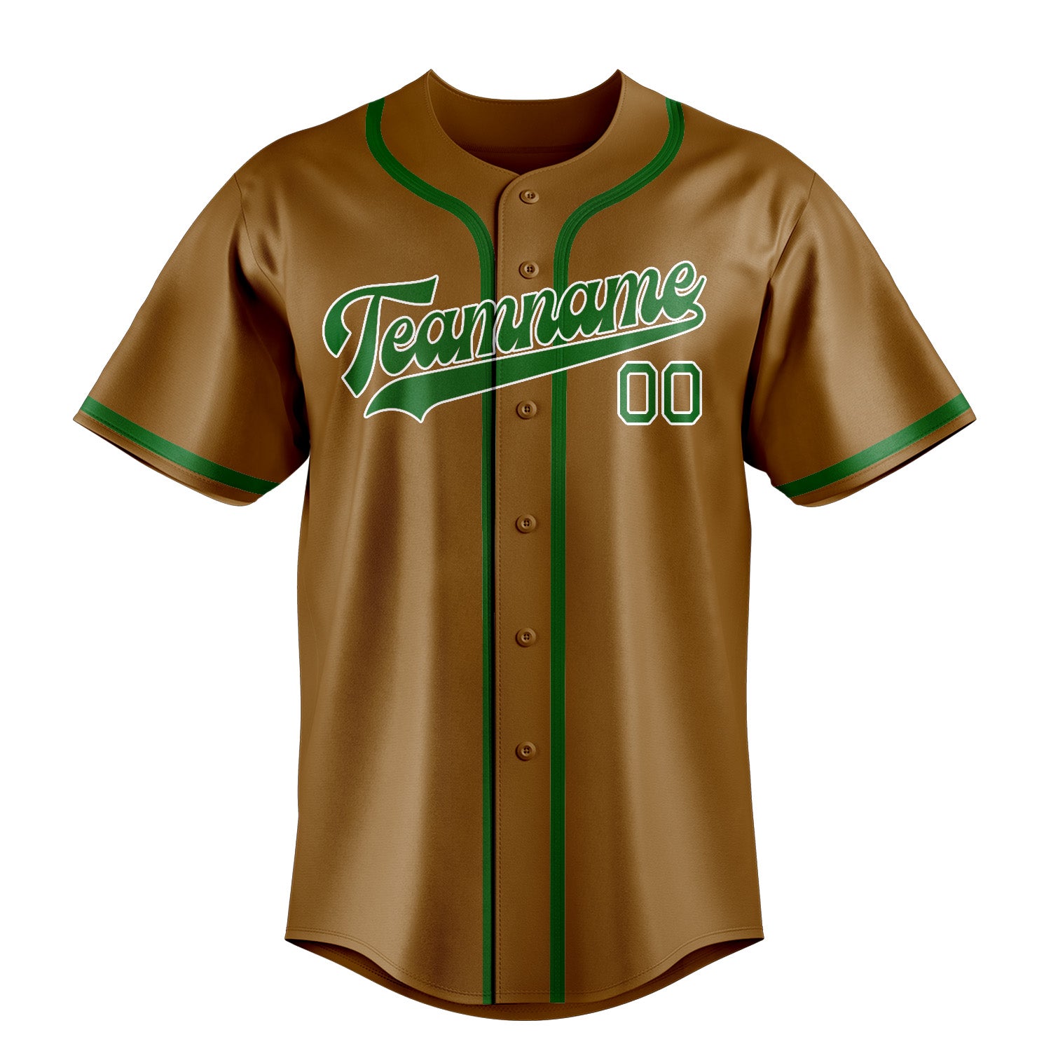 Maillot de baseball personnalisé kaki et vert émeraude