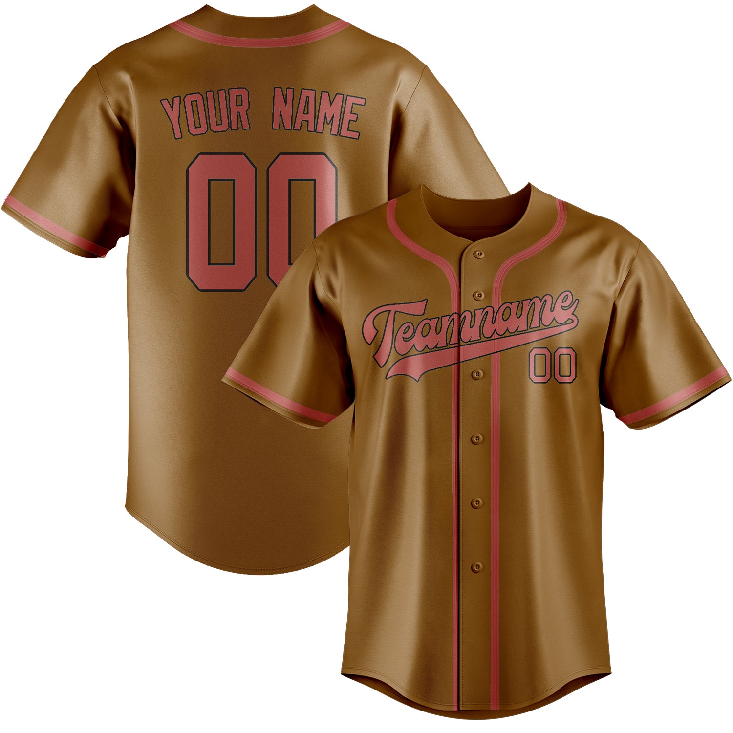 Maillot de baseball personnalisé kaki Copper Rose