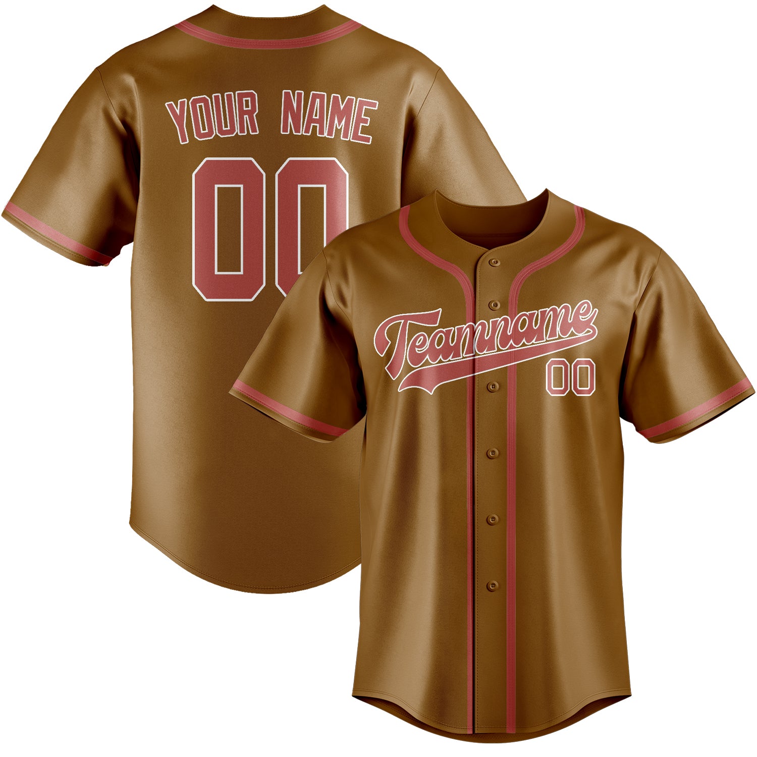 Maillot de baseball personnalisé kaki Copper Rose