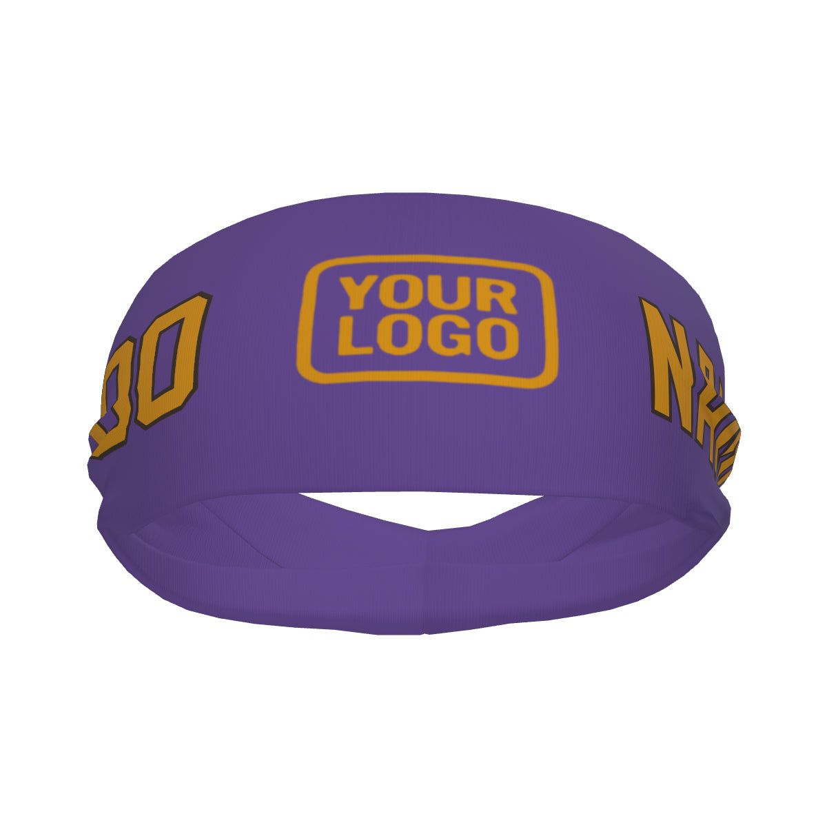 Bandeau de sport personnalisé violet clair et jaune