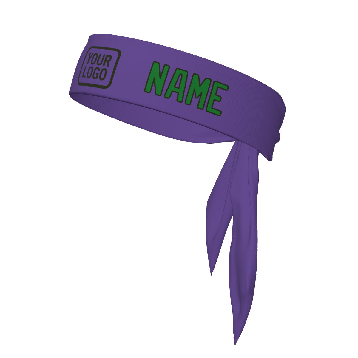 Bandeau personnalisé violet clair et vert émeraude