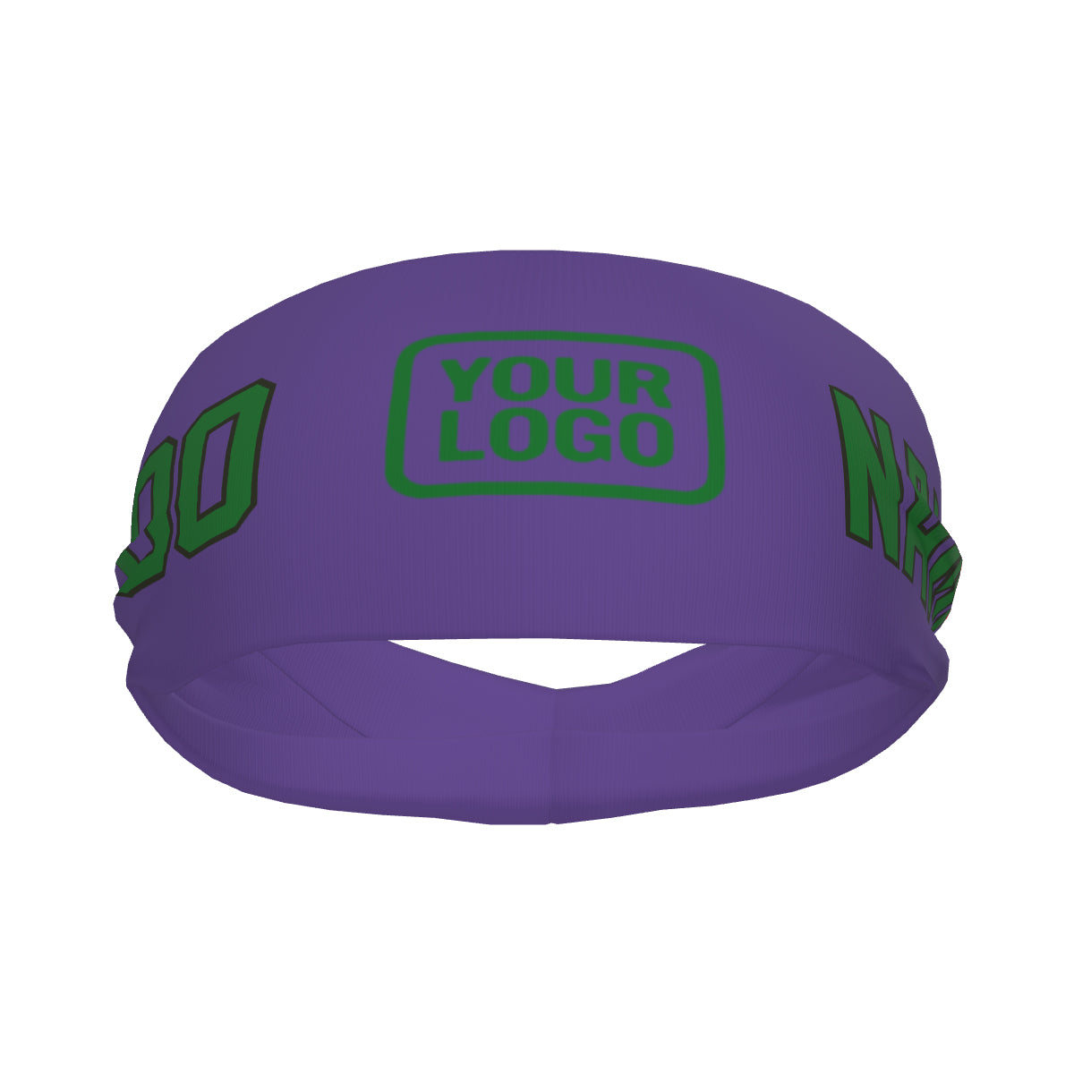 Bandeau de sport personnalisé violet clair et vert émeraude