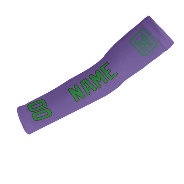 Manchon de bras personnalisé violet clair et vert émeraude