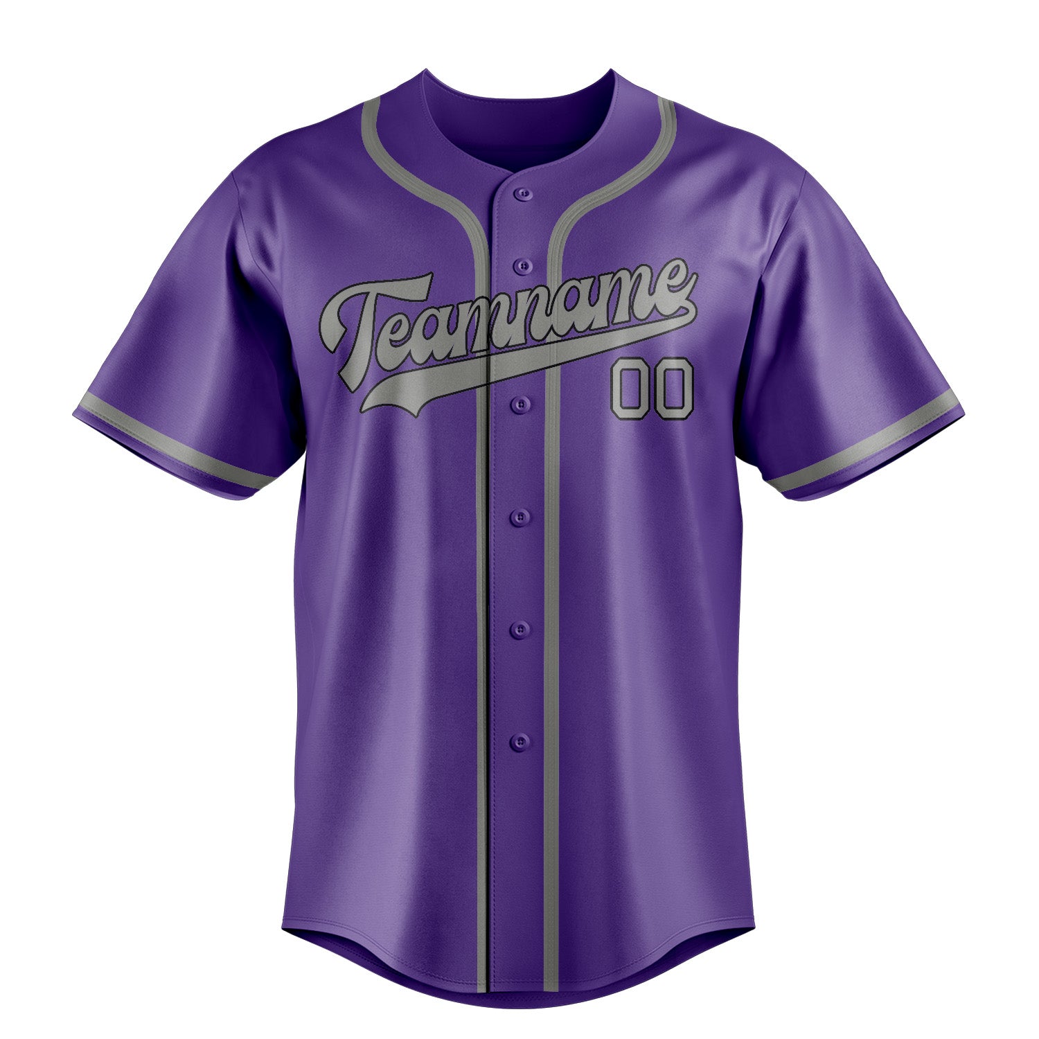 Maillot de baseball personnalisé violet clair et gris