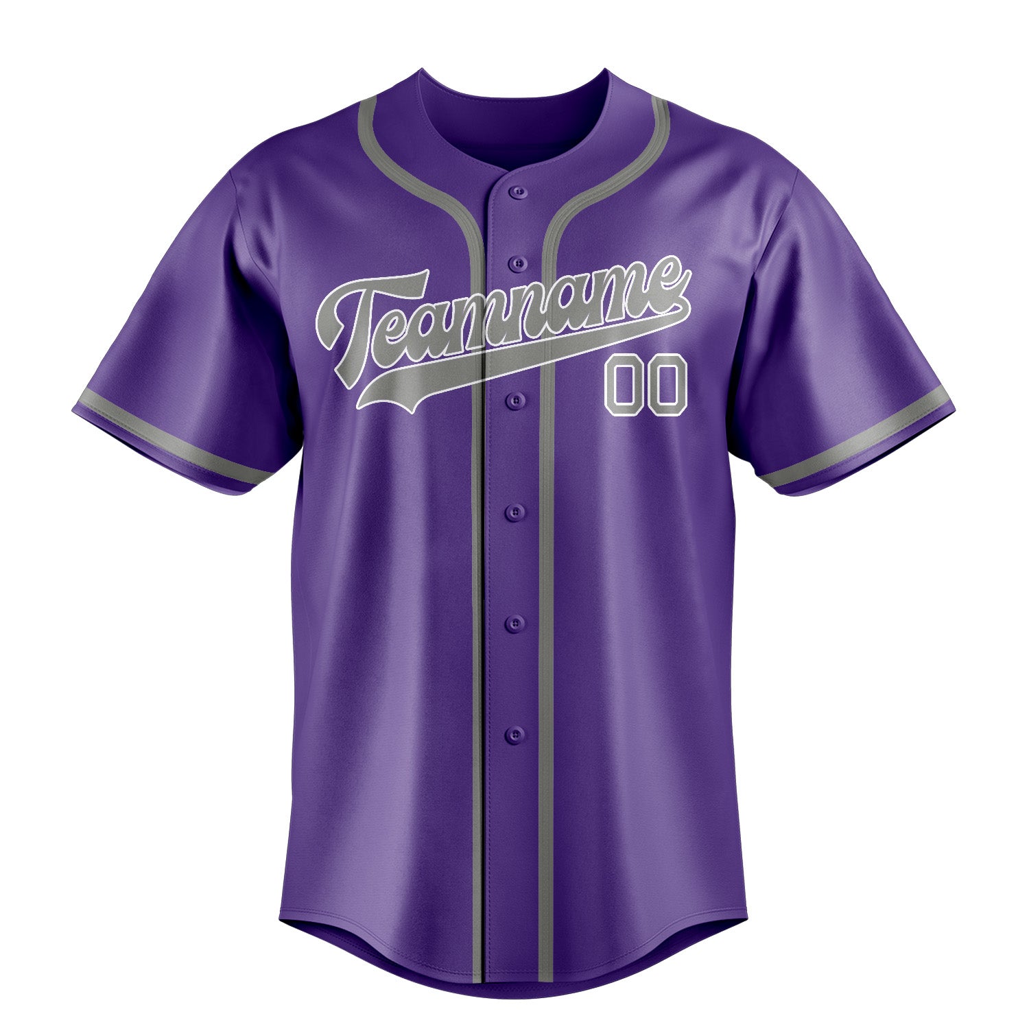 Maillot de baseball personnalisé violet clair et gris