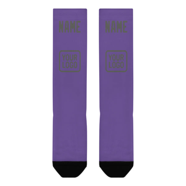 Chaussettes hautes personnalisées violet clair et gris foncé