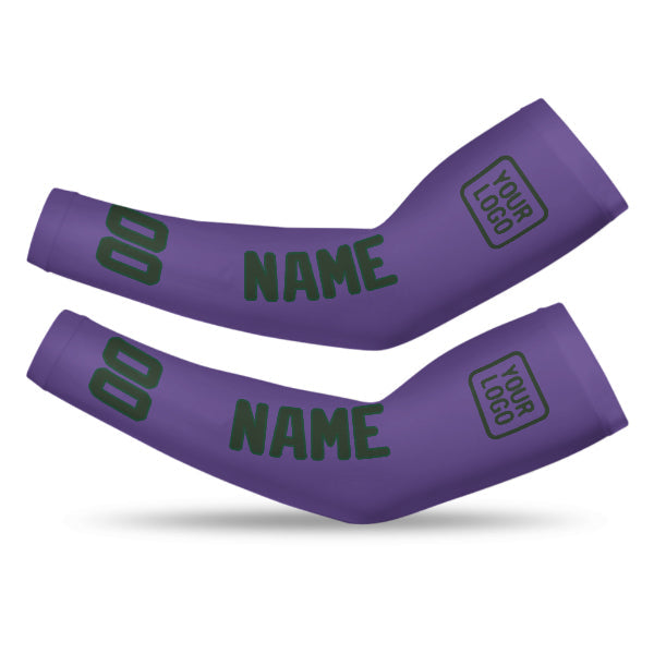 Manchon de bras personnalisé violet clair et vert foncé
