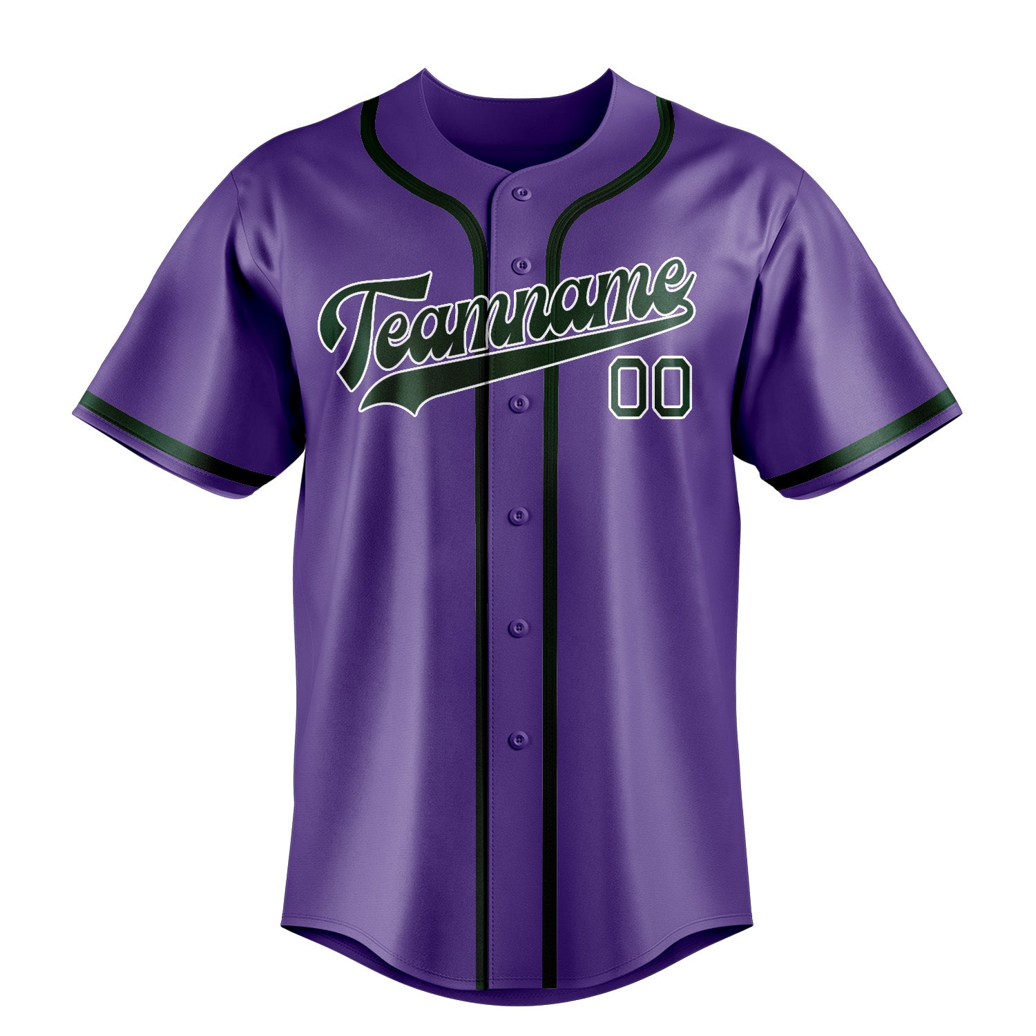 Maillot de baseball personnalisé violet clair et vert